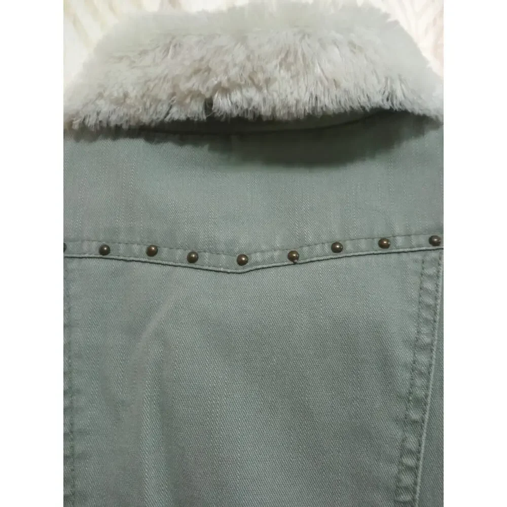 Arizona Jean Company Premium Denim Jacket Kids Youth Green Corduroy Sz M 10-12